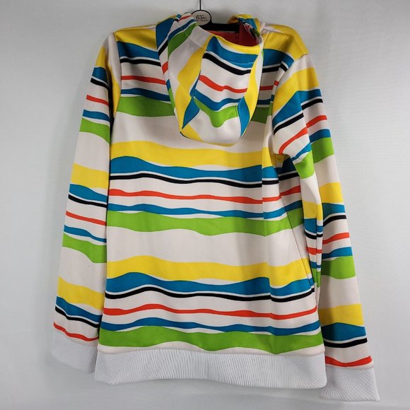 Burton Snowboards Full-Zip Colored Striped Hoodie Jacket Youth size Large - Picture 2 of 3